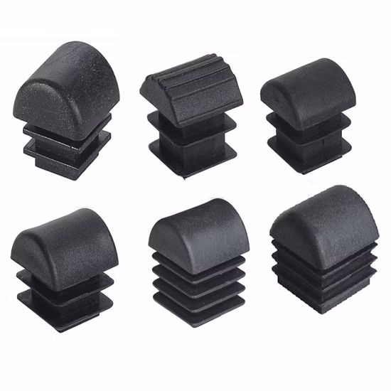 Furniture Square Arched Tubing Black Plastic Pipe End Caps Tubing Insert Plugs Rubber Product Rubber Part
